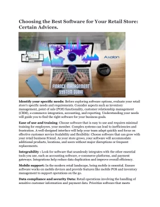 Choosing the Best Software for Your Retail Store Certain Advices.