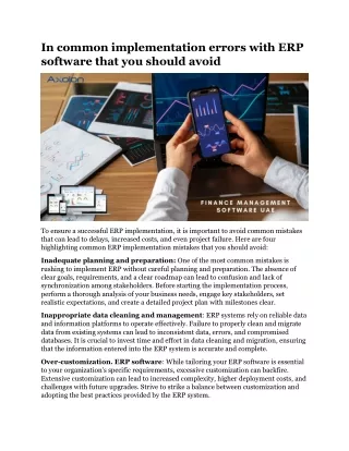 In common implementation errors with ERP software that you should avoid