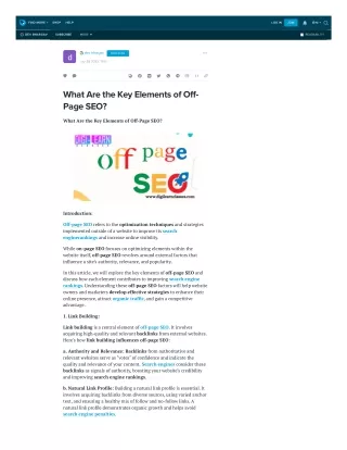 What Are the Key Elements of Off-Page SEO?