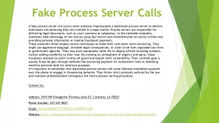 Fake Process Server Calls