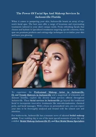 The Power Of Facial Spa And Makeup Services In Jacksonville Florida