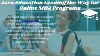 Jaro Education Leading the Way for Online MBA Programs