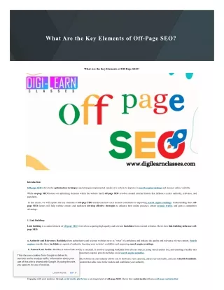 What Are the Key Elements of Off-Page SEO?