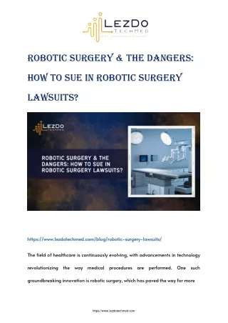Robotic Surgery: Unleashing Precision, Redefining Healthcare
