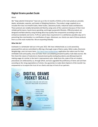 Digital Grams pocket Scale