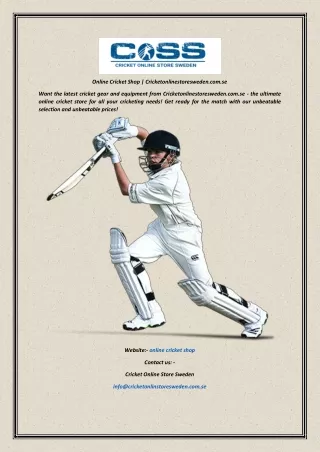 Online Cricket Shop  Cricketonlinestoresweden.com.se