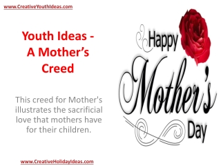 Youth Ideas - A Mother’s Creed