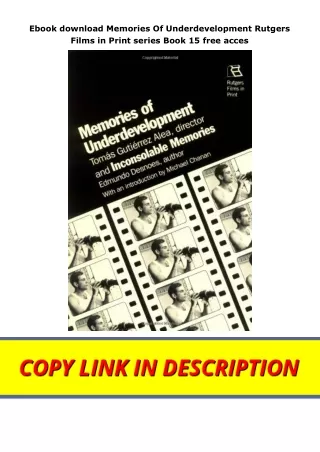 Ebook download Memories Of Underdevelopment Rutgers Films in Print series Book 15 free acces