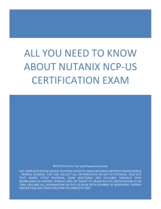 All You Need to Know About Nutanix NCP-US Certification Exam