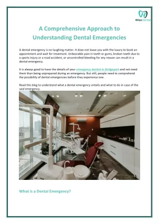 Understanding Dental Emergencies: What You Need to Know