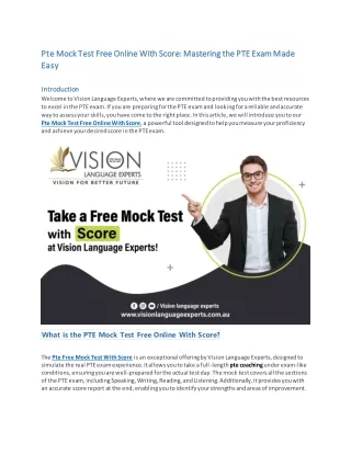 Master the PTE with Free Practice Tests at Vision Language Experts