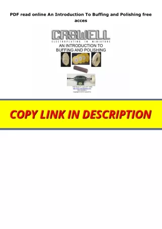 PDF read online An Introduction To Buffing and Polishing free acces