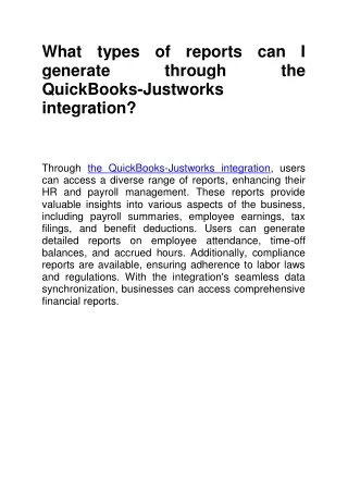 What types of reports can I generate through the QuickBooks