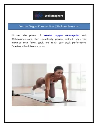 Exercise Oxygen Consumption Wellmosphere.com