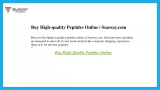 Buy High-quality Peptides Online  Suaway.com