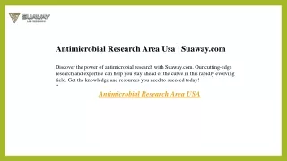 Antimicrobial Research Area Usa  Suaway.com