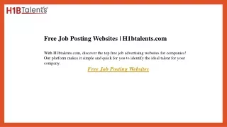 Free Job Posting Websites  H1btalents.com