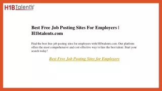 Best Free Job Posting Sites For Employers  H1btalents.com