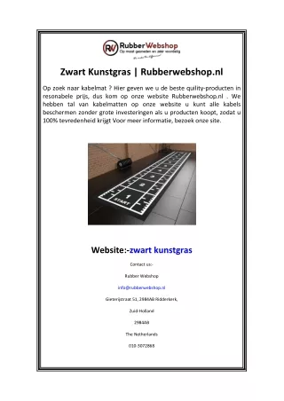 Zwart Kunstgras  Rubberwebshop.nl