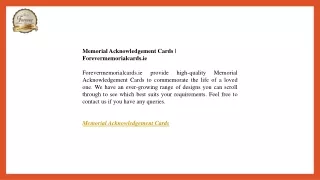 Memorial Acknowledgement Cards  Forevermemorialcards.ie