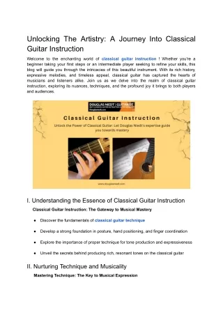 Unlocking The Artistry_ A Journey Into Classical Guitar Instruction