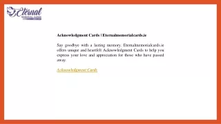 Acknowledgment Cards  Eternalmemorialcards.ie