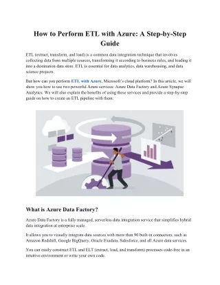 How to Perform ETL with Azure A Step-by-Step Guide