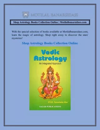 Shop Astrology Books Collection Online  Motilalbanarsidass.com