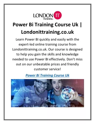 Power Bi Training Course Uk Londonittraining.co.uk