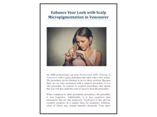 Enhance Your Look with Scalp Micropigmentation in Vancouver