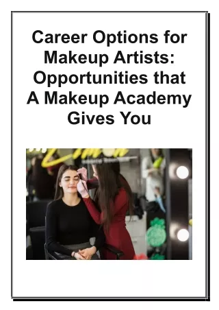 Career Options for Makeup Artists - Opportunities that A Makeup Academy Gives You