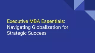 Executive MBA Essentials