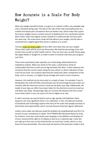 How Accurate is a Scale For Body Weight