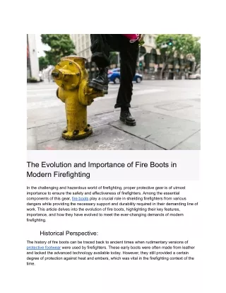 The Evolution and Importance of Fire Boots in Modern Firefighting