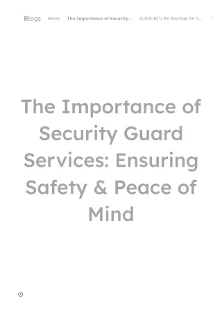 The Importance of Security Guard Services_ Ensuring Safety & Peace of Mind