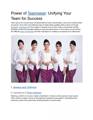 Power of Teamwear - Unifying Your Team for Success