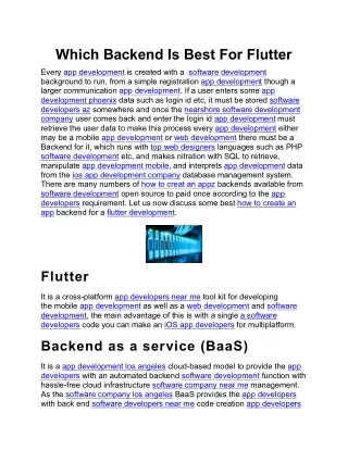 Which Backend Is Best For Flutter