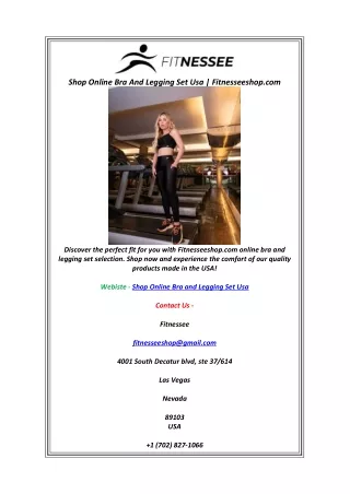 Shop Online Bra And Legging Set Usa | Fitnesseeshop.com