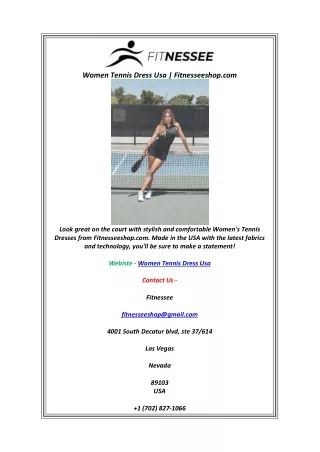 Women Tennis Dress Usa | Fitnesseeshop.com