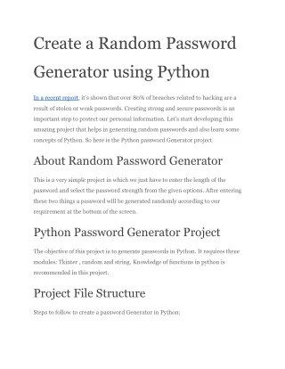 Create a Random Password Generator using Python (1)