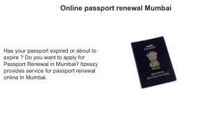 Online passport renewal Mumbai