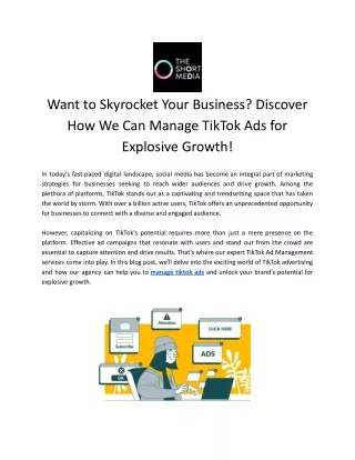 Manage Tiktok Ads