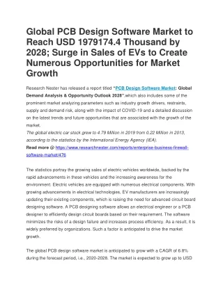 Global PCB Design Software Market to Reach USD 1979174