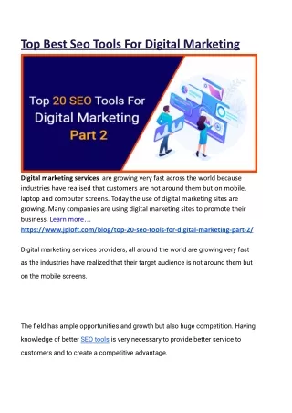 Top Best Seo Tools  For Digital Marketing