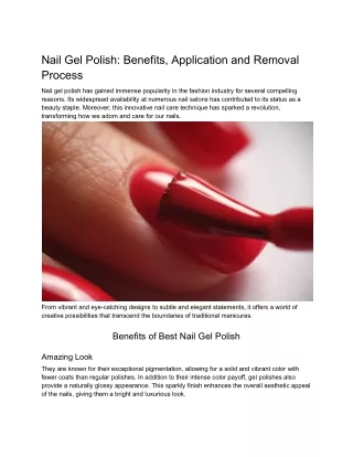 Nail Gel Polish_ Benefits, Application and Removal Process