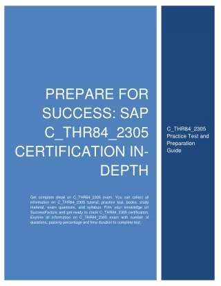 Prepare for Success: SAP C_THR84_2305 Certification In-Depth