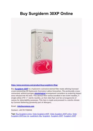 Buy Surgiderm 30XP Online