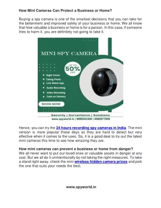How Mini Cameras Can Protect a Business or Home
