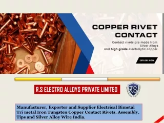 Nickle Plated Metal Electrical Contacts Suppliers India | Rs Electro Alloys