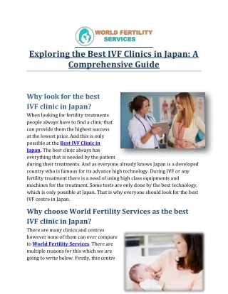 Exploring the Best IVF Clinics in Japan: A Comprehensive Guide